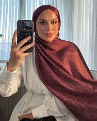 Bordo Imannoor Ester Desen Pamuk Jakar Şal