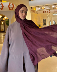 Bordo Imannoor Küçük Dama Desen Pamuk Jakar Şal