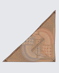 Camel & Vizon - Geometrik Hasır Desenli Kaşmir Omuz Şalı
