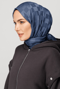 Dama Desen İpeksi Jakar Şal - Füme