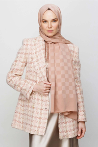 Dama Desen İpeksi Jakar Şal - Rose