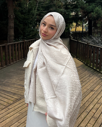 Ekru Triya Desen Jakar Şal