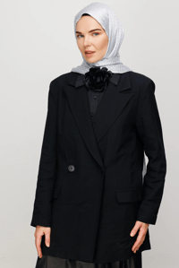 Forever Desen Parlak Jakar Şal - Gümüş