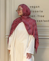 Gül Kurusu Imannoor Büyük Dama Desen Pamuk Jakar Şal