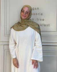 Haki Imannoor Büyük Dama Desen Pamuk Jakar Şal