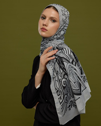 İnci & Siyah Harem Rüyası Desen Şal