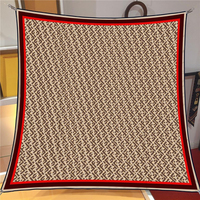 İthal Bordo & Bej F Arı Desen Twill İpek Eşarp