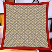 İthal Bordo & Bej G Arı Desen Twill İpek Eşarp