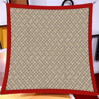 İthal Bordo & Bej G Kilit Desen Twill İpek Eşarp