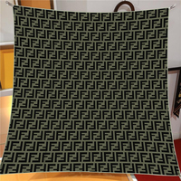 İthal Haki F Desen Twill İpek Eşarp