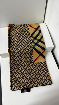 İthal Pastel Turuncu B Classic Desen Twill İpek Eşarp