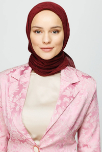 Koyu Bordo Bambu Eşarp