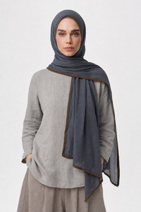 Koyu Gri Müslin Şal