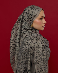 Krem & Gece Harem Rüyası Desen Şal