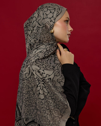 Krem & Gece Harem Rüyası Desen Şal