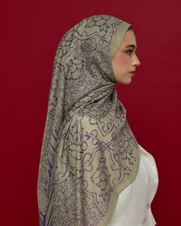 Krem Zencefil & Menekşe Harem Rüyası Desen Şal