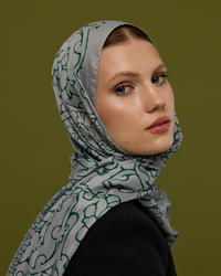 Krem & Zümrüt Harem Rüyası Desen Şal