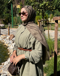 Kül Bej Terra Müslin Şal
