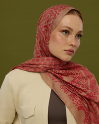 Kum Beji & Nar Çiçeği Bala Hatun Desen Işıltılı Şal