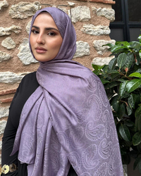 Lila Rumi Desen Jakar Şal
