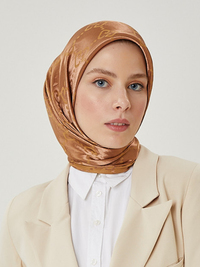 Mocha G Desen Parlak Eşarp
