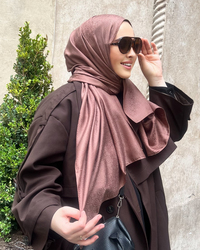 Mocha Luxe Desen Jakar Şal