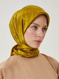 Olive Yeşil G Desen Parlak Eşarp