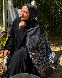 S-SARAYLI-65-KAP Siyah & İnci Saraylı Desen Şal