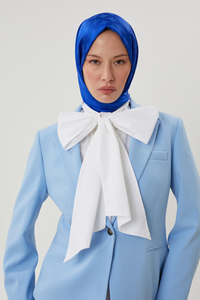 Saks Mavisi Rise Desen Jakar Şal