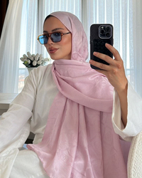 Şeker Pembe Imannoor Armoni Desen Pamuk Jakar Şal