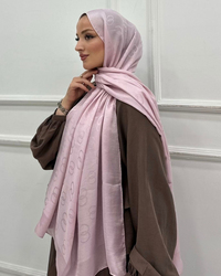 Şeker Pembe Imannoor Luna Desen Pamuk Jakar Şal