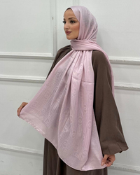 Şeker Pembe Imannoor Serena Desen Pamuk Jakar Şal