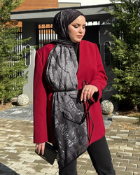 Siyah Cevher Desenli Müslin Şal