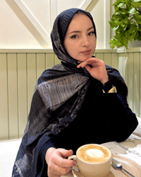 Siyah Gölge Desenli Müslin Şal