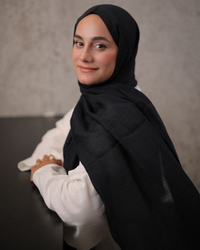 Siyah Imannoor Ritim Desen Pamuk Jakar Şal