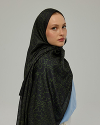 Siyah & Zeytin Harem Rüyası Desen Şal