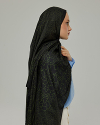 Siyah & Zeytin Harem Rüyası Desen Şal