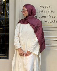 Soft Pembe Imannoor Armoni Desen Pamuk Jakar Şal
