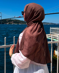 Tozlu Kahve Terra Müslin Şal