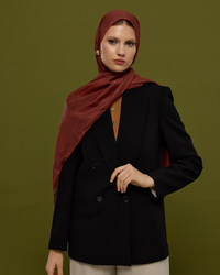Tuzlu Karamel & Kestane Kabuğu Hürrem Desen Işıltılı Şal