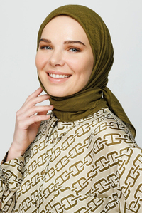 Yağ Yeşili Bambu Eşarp