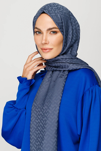 Z Desen İpeksi Jakar Şal - Füme