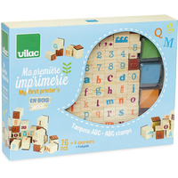 Vilac - First Printer's ABC Stamps - İlk Baskı ABC Mühürler Ahşap Oyuncaklar