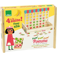Vilac - Four Apples in a Row - Sıralı 4 Elma Oyunu Ahşap Oyuncaklar