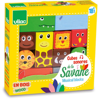 Vilac - Savanna Musical Blocks - Hayvanlar Müzikli Bloklar Ahşap Oyuncaklar