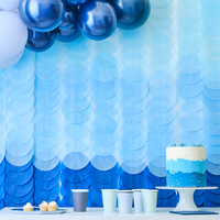 Ginger Ray - Backdrop Tissue Paper Discs Blue Ombre - Mavi Tonlar Arka Fon Asılan Süsler
