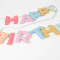 Meri Meri - Fely Happy Birthday Garland - Keçe Happy Birthday Asılan Süs Asılan Süsler