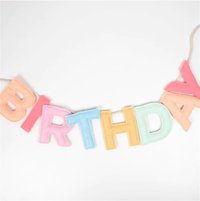 Meri Meri - Fely Happy Birthday Garland - Keçe Happy Birthday Asılan Süs Asılan Süsler
