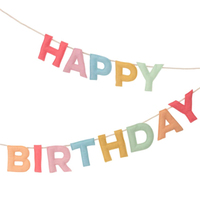 Meri Meri - Fely Happy Birthday Garland - Keçe Happy Birthday Asılan Süs Asılan Süsler