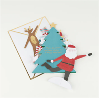 Meri Meri - Festive Honeycomb Tree Card - Yeni Yıl Ağacı Tebrik Kartı Asılan Süsler